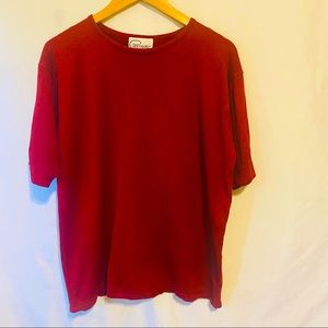 Cappagallo Vintage 80s/90s maroon Short Sleeve  Sweater Size Large